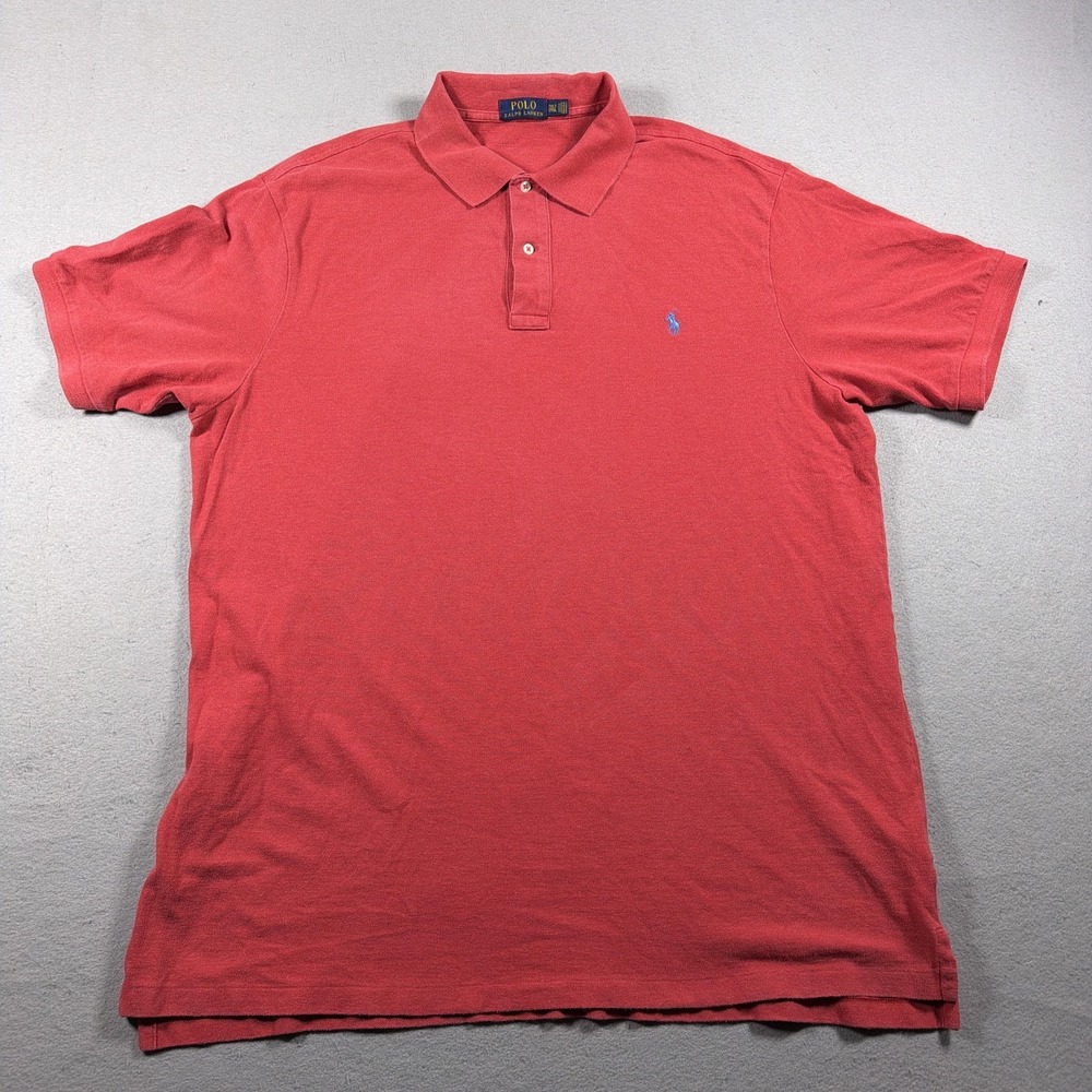Polo Ralph Lauren Polo Shirt Mens 2XLT Red Short Sleeve Cotton Pony Logo Casual